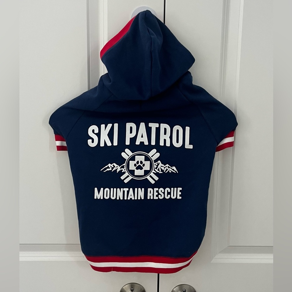 Lake & Trail Large dog navy blue “ski patrol mountain rescue” pet sweatshirt